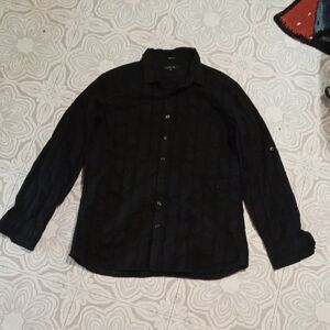 Men's Black Shirt Button Up Collared Dress Shirt Long Sleeve Sz XL MARC ANTHONY